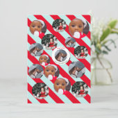 Invitation Trois photos personnalisées Bleu Bleu Fab Noël (Debout devant)