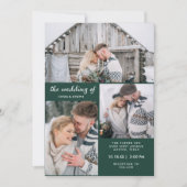 Invitation Trois photos sur Emerald Green | MARIAGE (Devant)