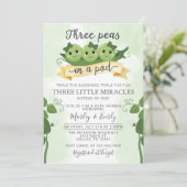 Invitation Trois pois dans un Baby shower de pois Triplet d'i (Debout devant)