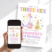 Invitation Trois Rex Anniversaire de Dinosaure