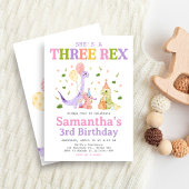 Invitation Trois Rex Anniversaire de Dinosaure