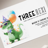 Invitation Trois Rex Dinosaur Anniversaire