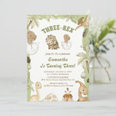 Invitation Trois Rex Dinosaur Boy 3ème fête d'anniversaire (Debout devant)