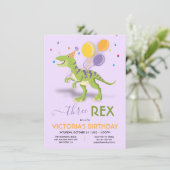 Invitation Trois Rex Dinosaur fête d'anniversaire (Debout devant)