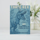 Invitation Trois Rex Dinosaur Jungle Anniversaire (Debout devant)