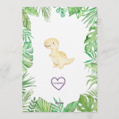 Invitation Trois Rex, dinosaure pastel 3e anniversaire (Dos)