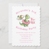 Invitation Trois Rex Girl 3e fête d'anniversaire (Devant)
