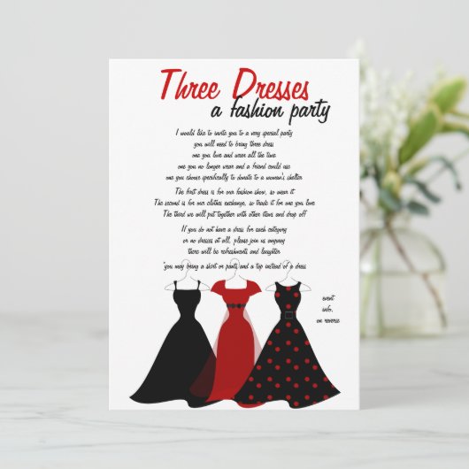 Invitation Trois robes (Debout devant)