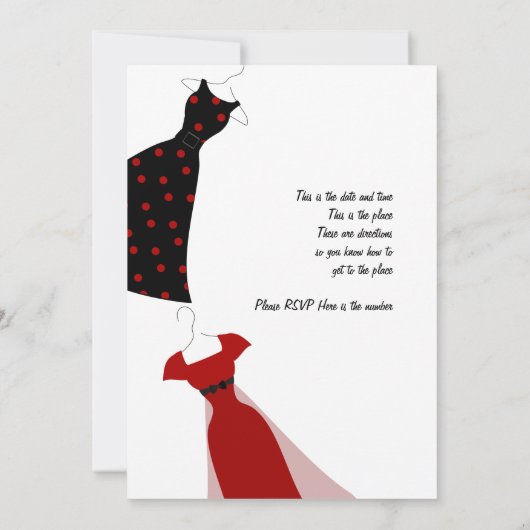 Invitation Trois robes (Dos)