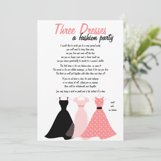 Invitation Trois robes (Debout devant)