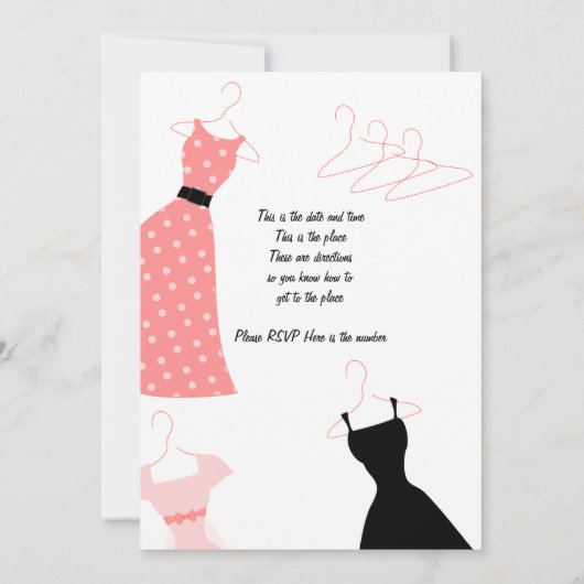 Invitation Trois robes (Dos)