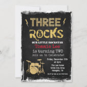 Invitation Trois Rochers Batterie Rockstar 3e Anniversaire (Devant)