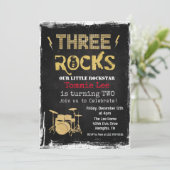 Invitation Trois Rochers Batterie Rockstar 3e Anniversaire (Debout devant)