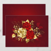 Invitation Trois Roses de bijoux (Devant / Derrière)