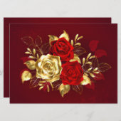 Invitation Trois Roses de bijoux (Devant / Derrière)