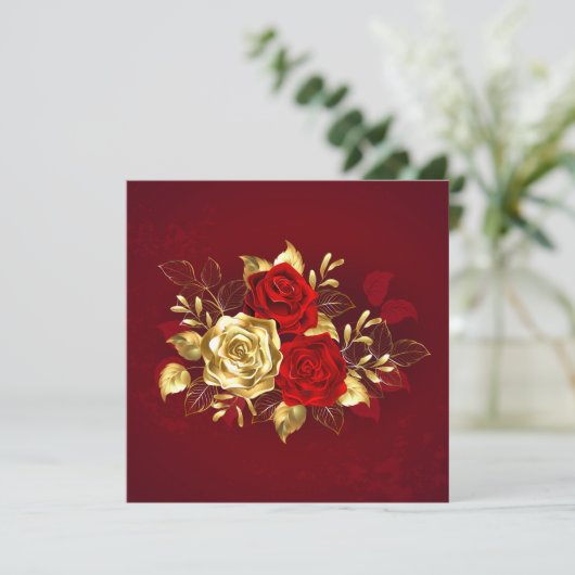 Invitation Trois Roses de bijoux (Debout devant)