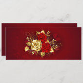 Invitation Trois Roses de bijoux (Devant / Derrière)