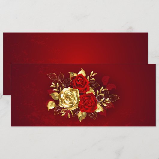 Invitation Trois Roses de bijoux (Devant / Derrière)