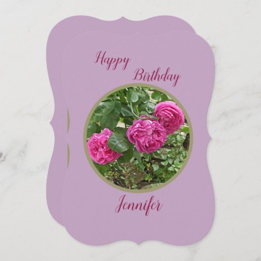 INVITATION TROIS ROSES ROSES ROSES ROSES/CARTE D'ANNIVERSAIRE (Devant / Derrière)