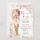 Invitation Trois Scoops De Fun Ice Cream 3ème Anniversaire Fê (Devant)