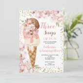 Invitation Trois Scoops De Fun Ice Cream 3ème Anniversaire Fê (Debout devant)