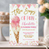 Invitation Trois Scoops De Fun Ice Cream 3ème Anniversaire Fê