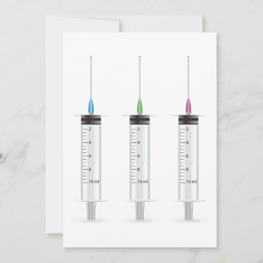 Invitation Trois seringues (Devant)