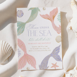 Invitation Trois sous la mer Sirène 3ème anniversaire