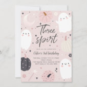 Invitation Trois Spirit Boho Halloween Ghost 3e anniversaire (Devant)