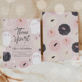 Invitation Trois Spirit Boho Halloween Ghost 3e anniversaire