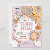 Invitation Trois Spirit Retro Halloween Party Troisième anniv (Devant)