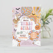 Invitation Trois Spirit Retro Halloween Party Troisième anniv (Debout devant)