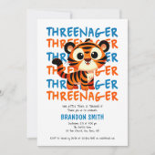 Invitation Trois Tiger Boy 3e fête d'anniversaire (Devant)
