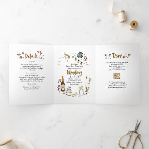INVITATION TROIS VOLETS