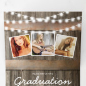 Invitation Trois Volets 2 en 1 Babys Breath Rustique Graduation 2026 (Intérieur en premier)