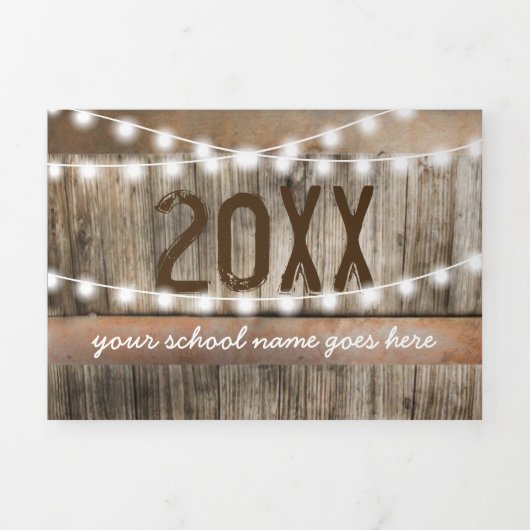 Invitation Trois Volets 2 en 1 Tournesol rustique 2025 Graduation (Page de couverture)