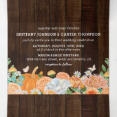 Invitation Trois Volets 3 en 1 Rustique Automne Mariage floral (Intérieur au milieu)