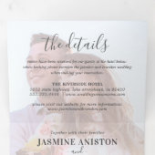 Invitation Trois Volets 3 en 1 superposition de photo de mariage (Intérieur en premier)