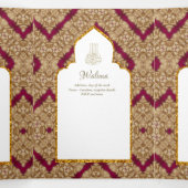 Invitation Trois Volets 6 pg NIKAH WALIMAH White Red Gold Ornate (Intérieur au milieu)