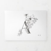 Invitation Trois Volets "A" Monogramme Beau Mariage floral croisé (Page de couverture)