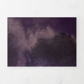 Invitation Trois Volets Abstrait Violet noir Brush Strokes Mariage (Page de couverture)