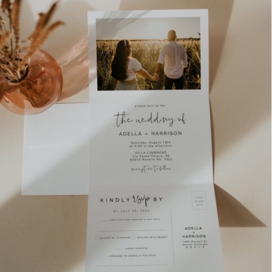 Invitation Trois Volets ADELLA Edgy Mariage minimaliste moderne