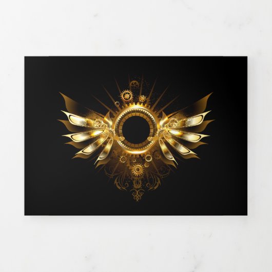 Invitation Trois Volets Ailes steampunk (Page de couverture)