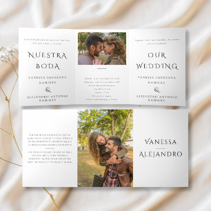 Invitation Trois Volets Anglais et Espagnol Notre Mariage Mariage Bilingue