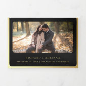 Invitation Trois Volets Antique Black Gold Soll Mariage médiéval (Page de couverture)