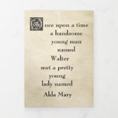 Invitation Trois Volets Antique Histoire Style Photo 75e anniversaire (Page de couverture)