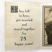 Invitation Trois Volets Antique Histoire Style Photo 75e anniversaire (Intérieur en premier)