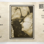 Invitation Trois Volets Antique Histoire Style Photo 75e anniversaire (Intérieur au milieu)