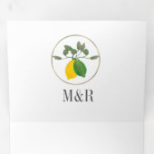 Invitation Trois Volets Aquarelle à main moderne Mariage vert citron (Intérieur en premier)