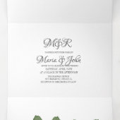 Invitation Trois Volets Aquarelle à main moderne Mariage vert citron (Intérieur au milieu)